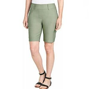 Hilary Radley Comfort Casual Olive Green Pull On Bermuda Shorts Ladies XXL